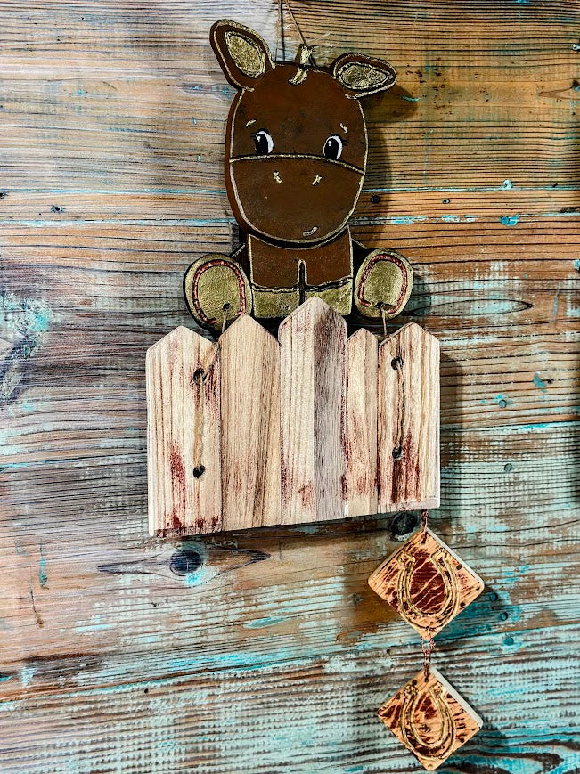 Horse Door Hanger – Handmade Wooden Farm Nursery Baby Decor