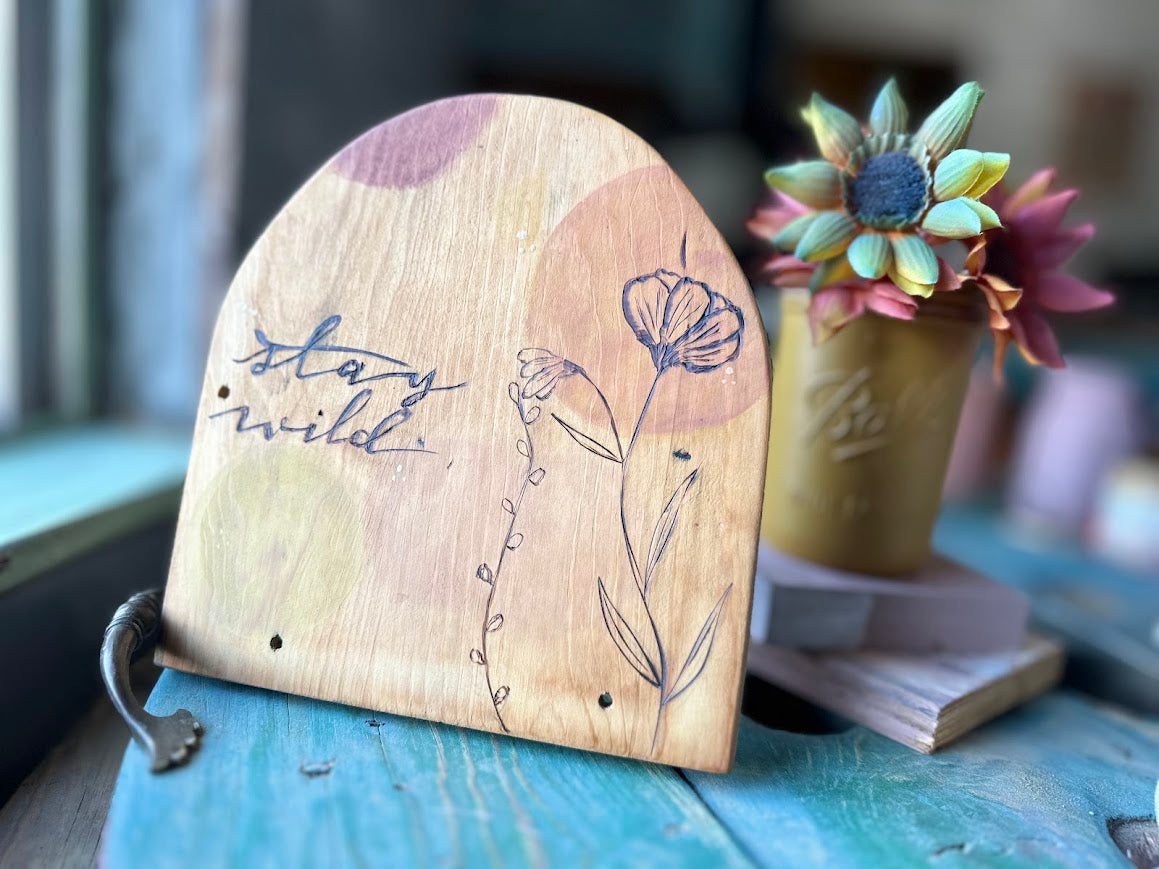 Stay Wild Wooden Shelf Sitter & Mason Jar – Rustic Decor
