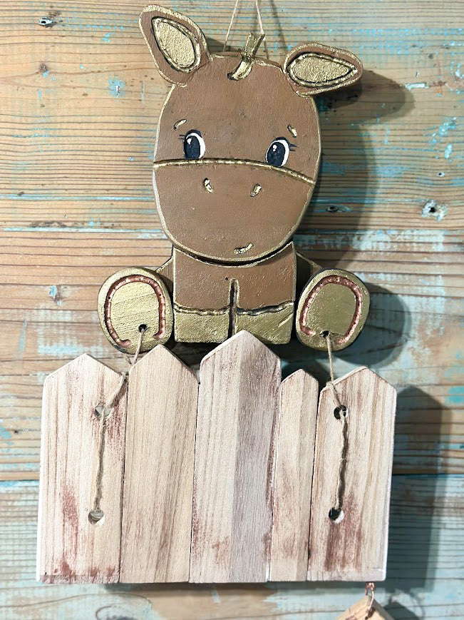 Horse Door Hanger – Handmade Wooden Farm Nursery Baby Decor