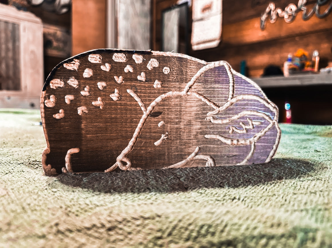 Dear Little Deer – Hand-Carved Wooden Fawn Nursery Decor