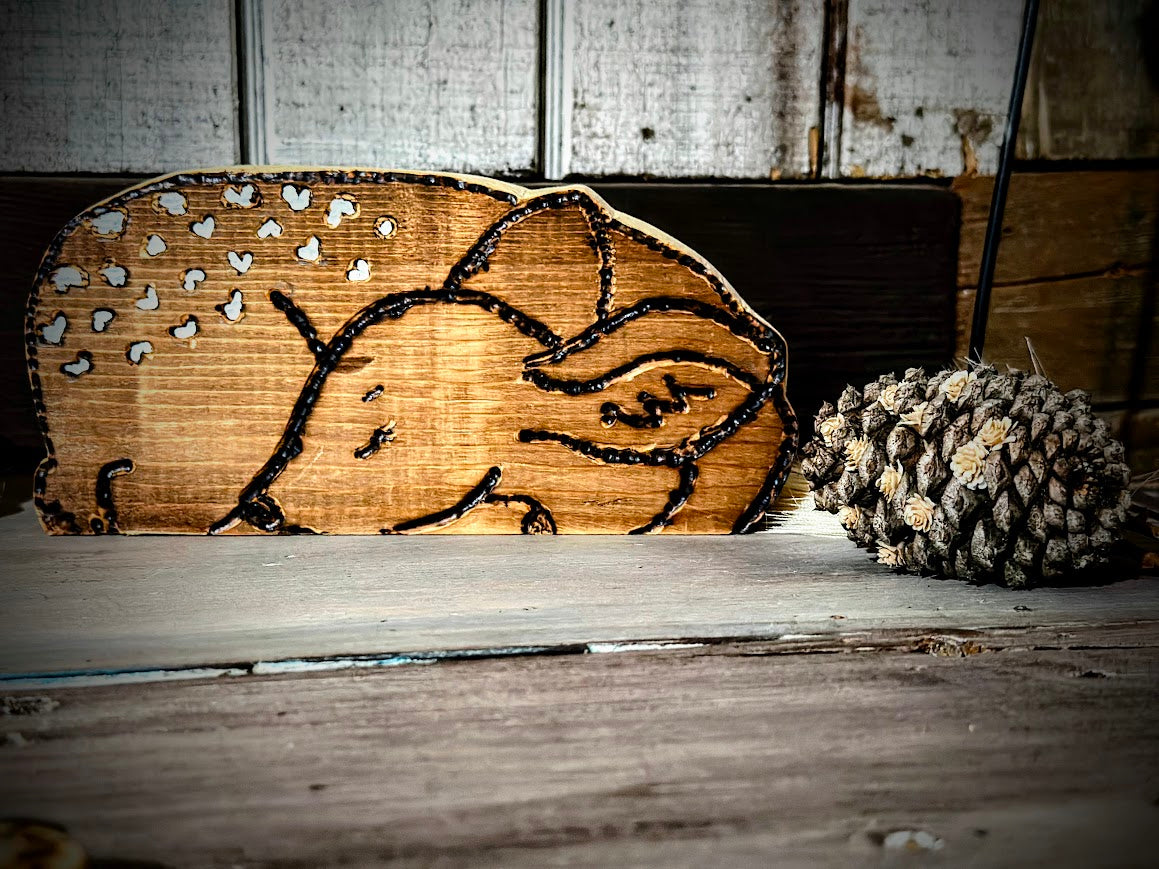 Dear Little Deer – Hand-Carved Wooden Fawn Nursery Decor