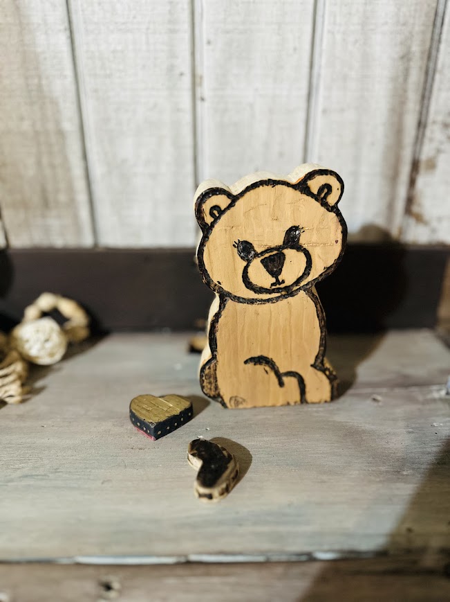 Tiny Timber Bear – Handmade Wooden Nursery Decor Figurine