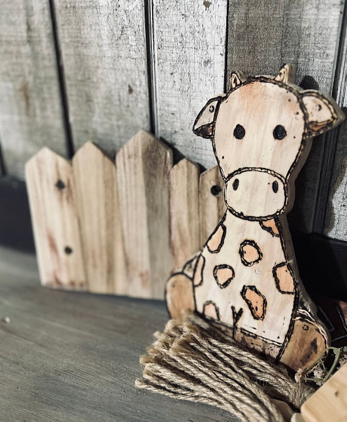 Handmade Wooden Baby Giraffe – Safari Nursery Decor - Hand-Carved Home Decor