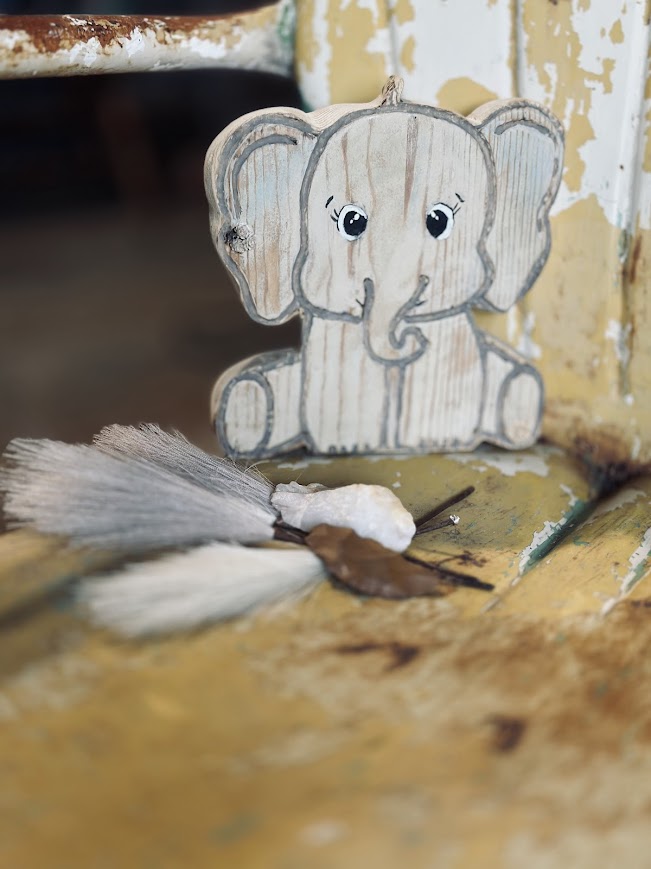 Little Timber Cream Elephant – Handmade Wooden Nursery Decor