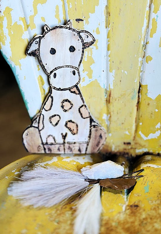 Handmade Wooden Baby Giraffe – Safari Nursery Decor - Hand-Carved Home Decor