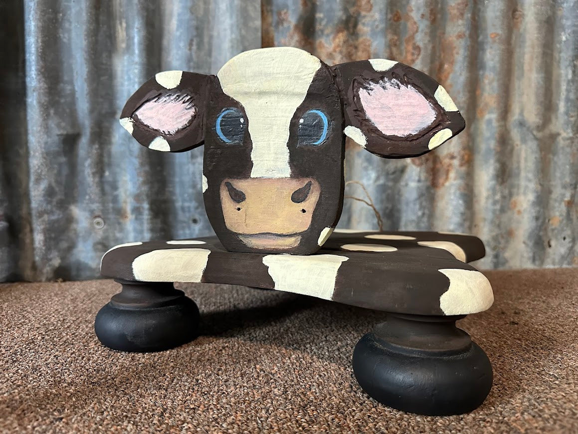 Reclaimed Wood Handmade Cow Display Riser