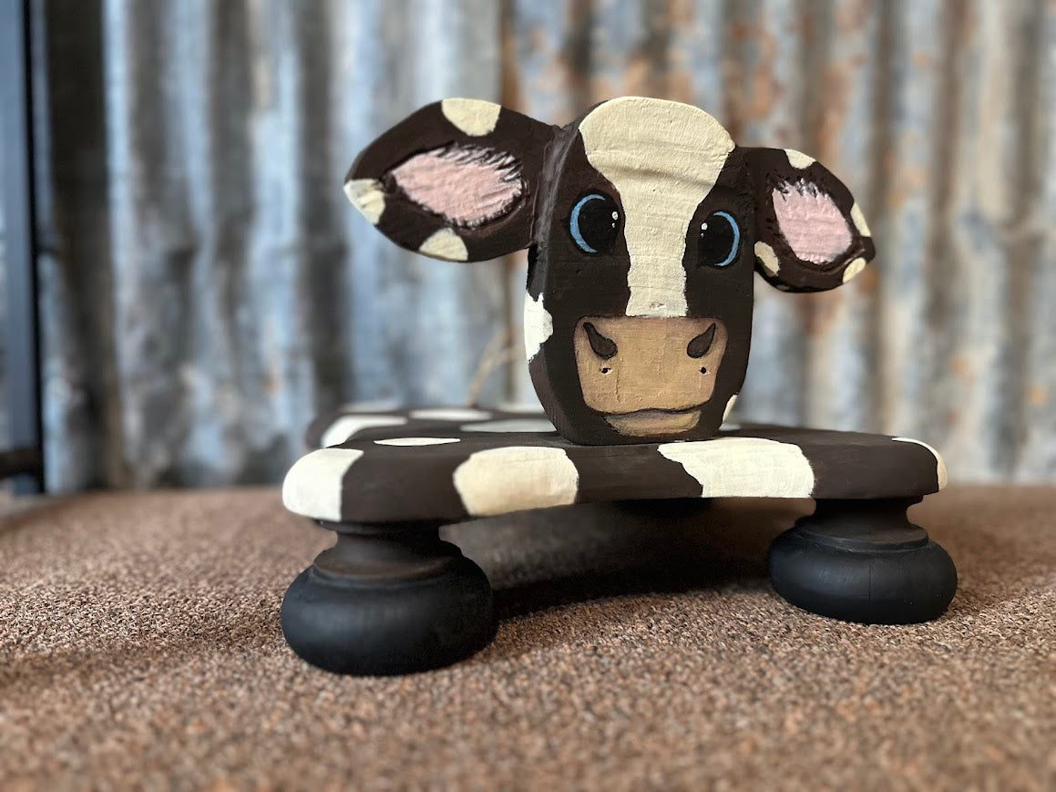 Reclaimed Wood Handmade Cow Display Riser