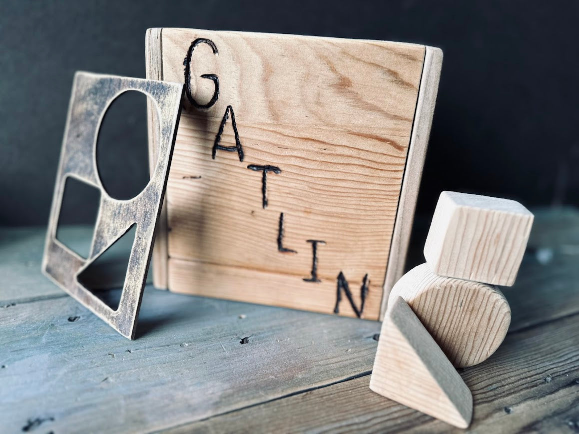 The Little Timber Sorter | Hand-Carved Wooden Shape Sorter Box – Montessori Toddler Toy
